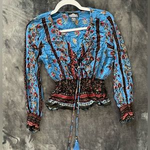 Angie Boho Cropped Top Size Large